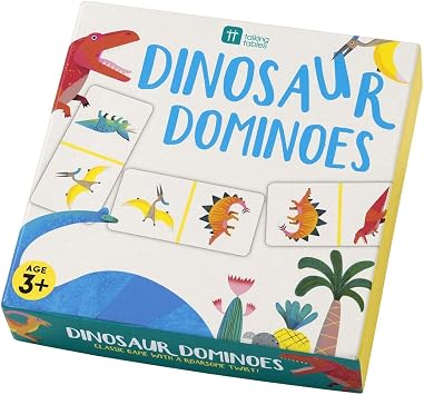 Talking Tables Dinosaur Dominoes Game | Perfect Family Activity to Play at Home with Children This Game Would Make a Great Birthday Gift Too!