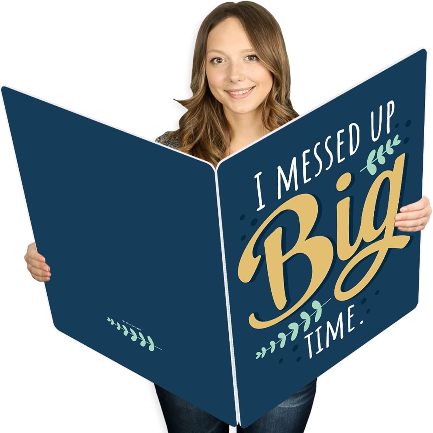 Big Dot of Happiness I Messed Up Big Time - I'm Sorry Apology Giant Greeting Card - Big Shaped Jumborific Card - 16.5 x 22 inches