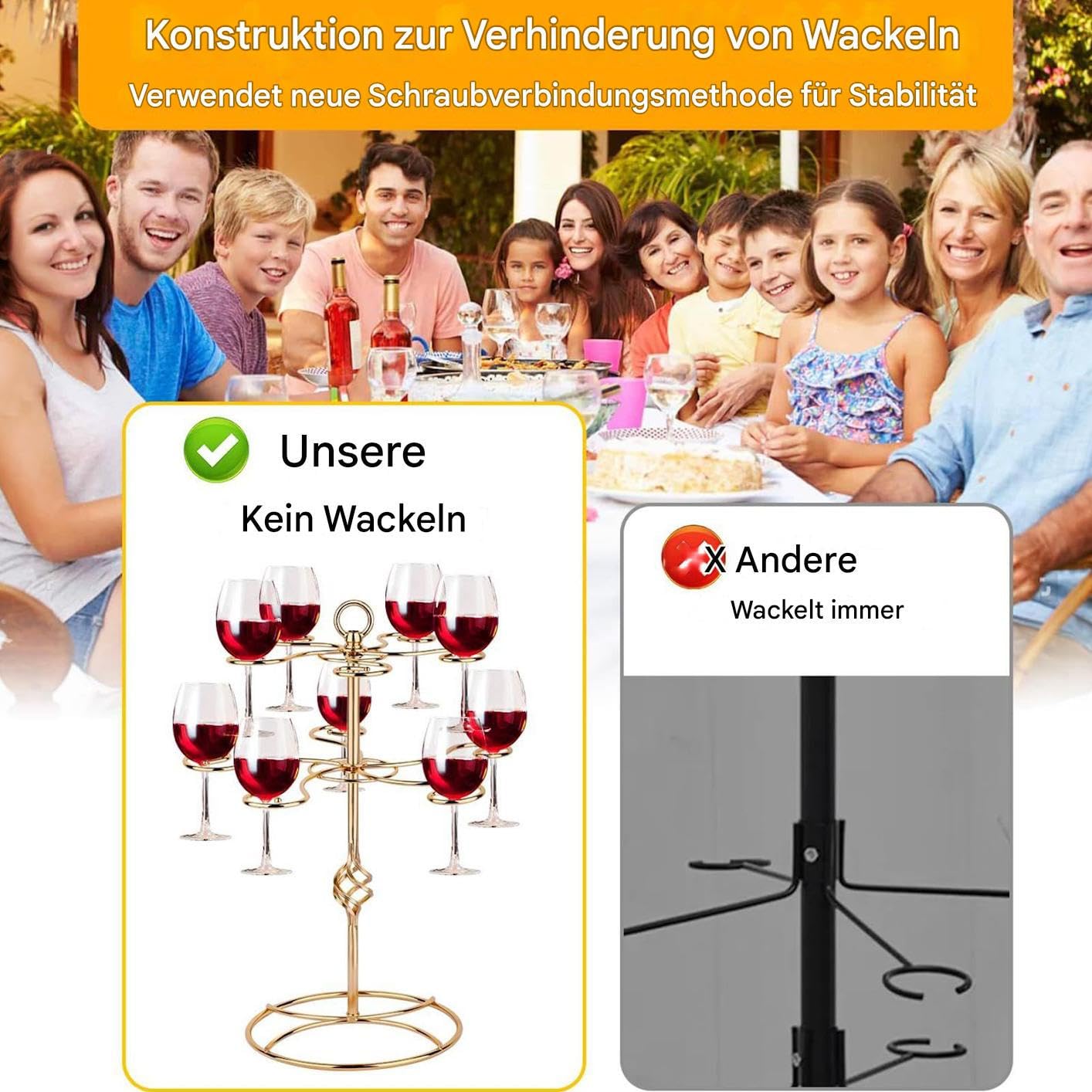 Generisch Soporte para cócteles para bebidas, 2 niveles, 10 soportes para bebidas, soporte para torre de champán, para el hogar, cocina, boda, restaurante, fiesta, bar