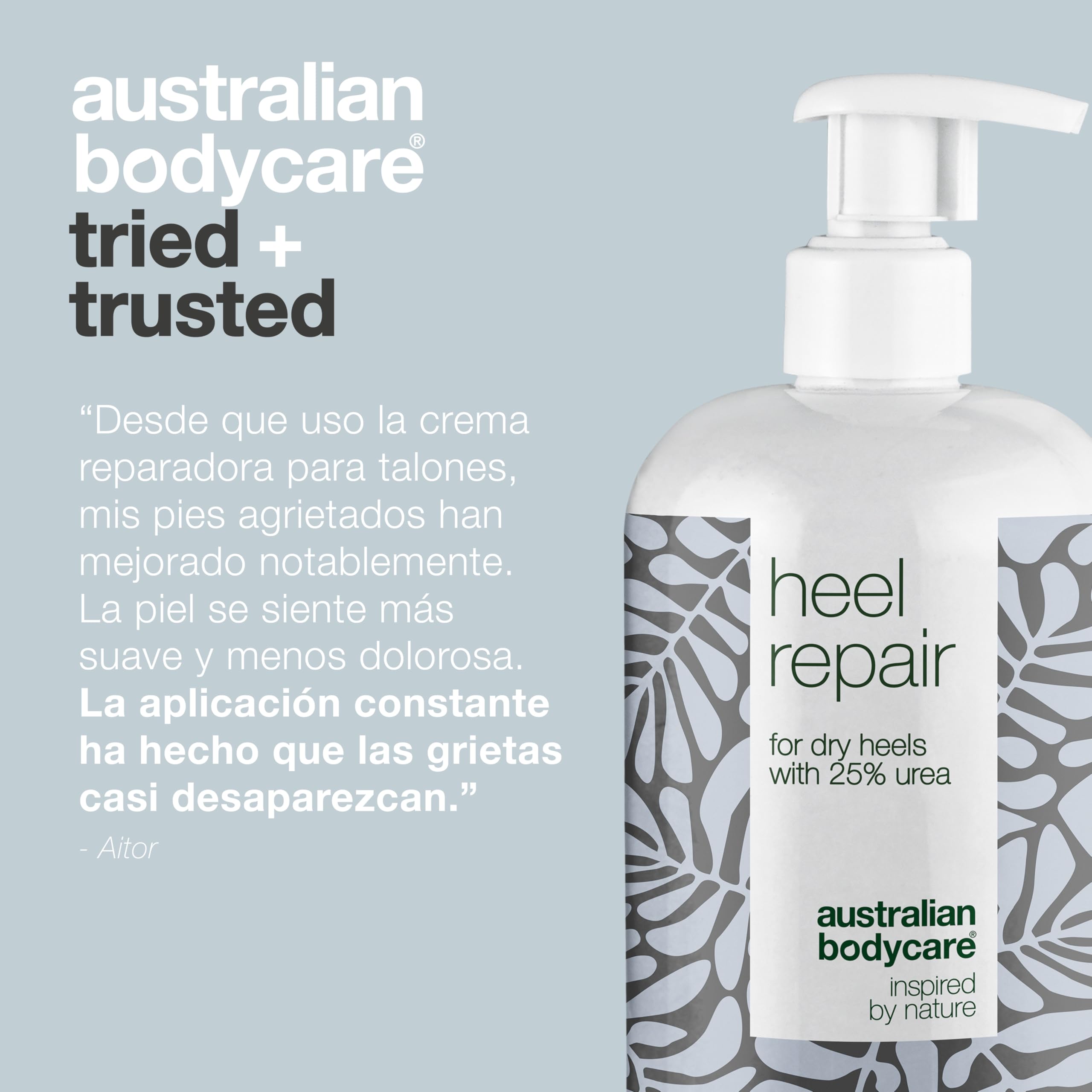 Crema Heel Repair de Australian Bodycare, 450 ml | Removedor de durezas | Contiene 25% de urea | Bálsamo para talones agrietados | Para hombres y mujeres con pies agrietados | Aceite de árbol del té