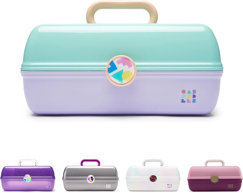 Caboodles On-The-Go Girl Estojo Organizador de Maquiagem Seafoam Over Lavender com Espelho