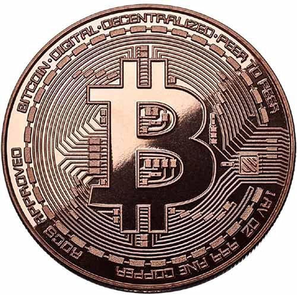10 Pcs Bitcoin Coins-Protective Collectible Gifts - 3cm Virtual Bitcoin Commemorative Silver Round Physica, Blockchain Cryptocurrency, BTC Cryptocurrency (Rose gold-10 pcs)