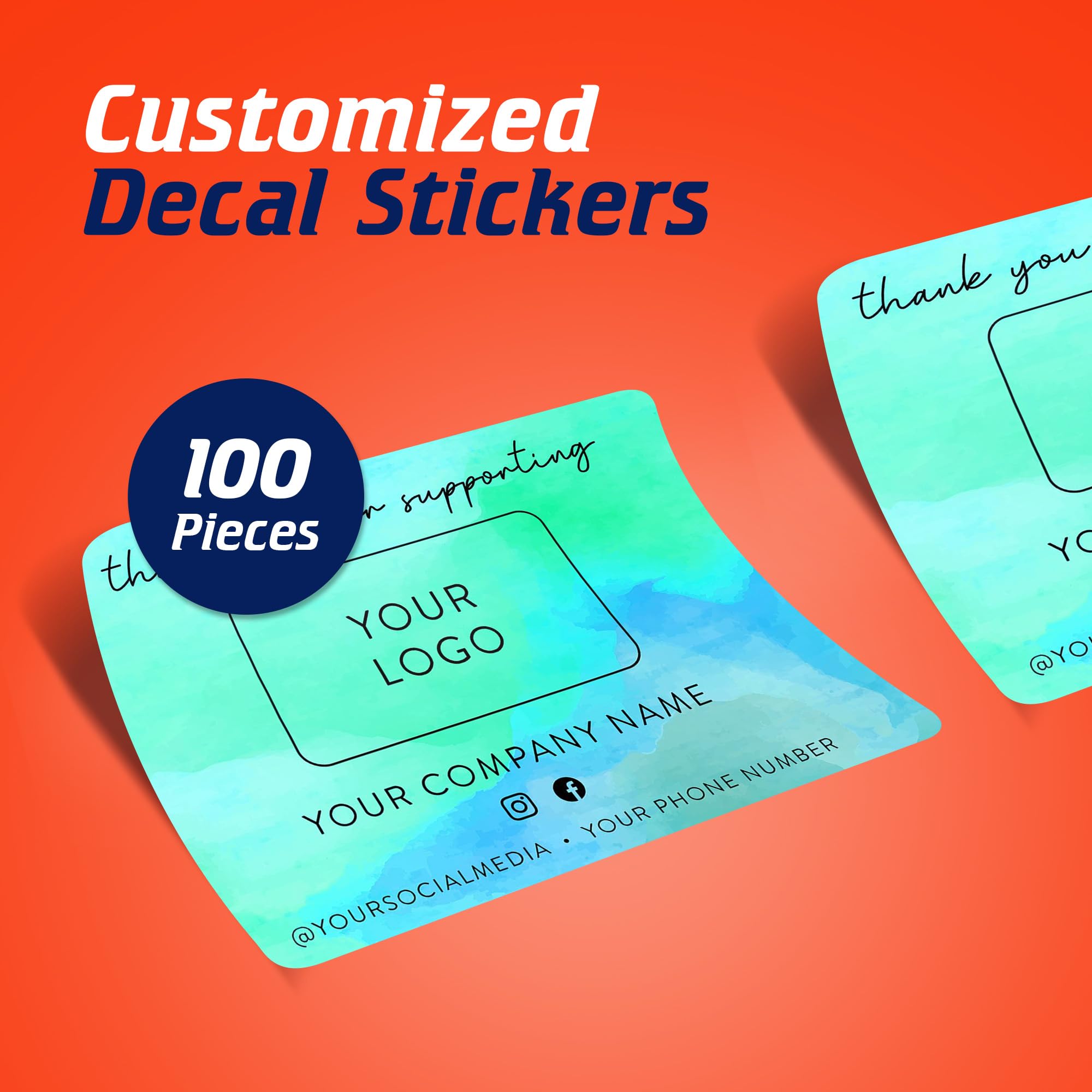 Custom Personalized Stickers – 100 Pack 4x4 Inch Labels For Business, Weddings, Parties, Gifts (Vinyl, Paper, PVC Options) - View #5