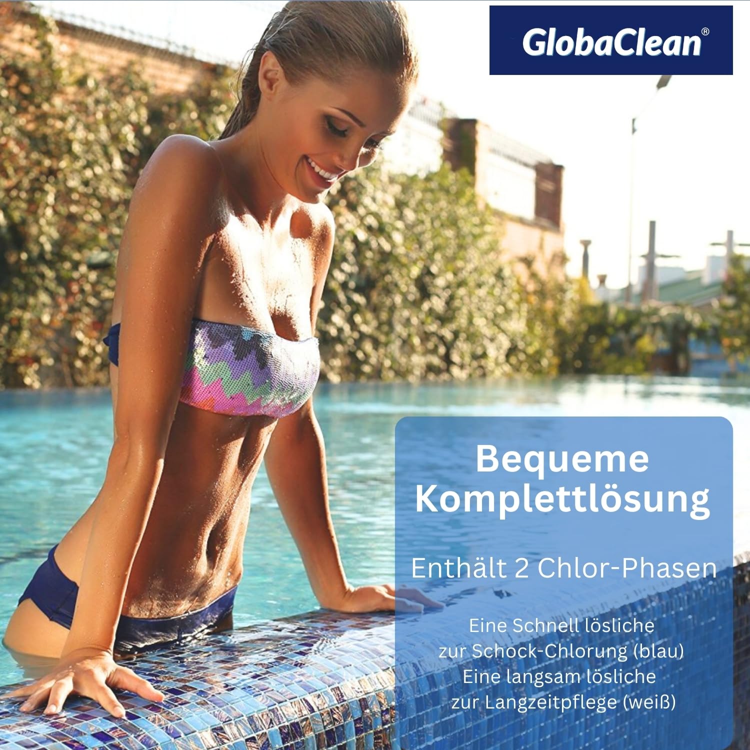 Chlor Multitabs 10 in 1 - Zwei Phasen Chlortabletten für Pool mit 10 Funktionen - Desinfektion von Poolwasser und Filter - 200g Tabletten im 5kg Eimer