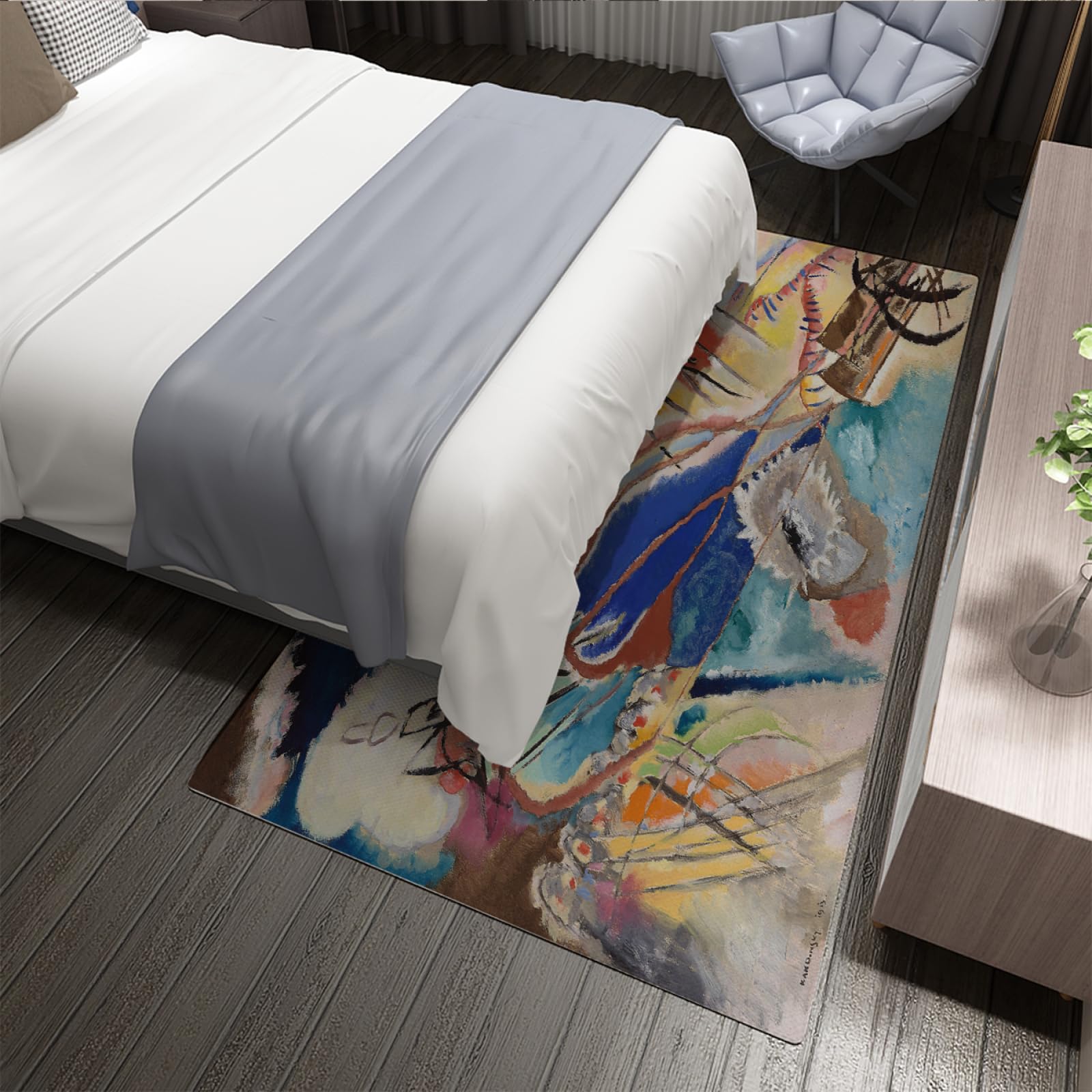 Dywaniki z motywem sztuki abstrakcyjnej, retro, akwarela, graffiti, miękki dywan do salonu, sypialni, antypoślizgowa, nadająca się do prania, mata podłogowa na balkon, 140 x 200 cm