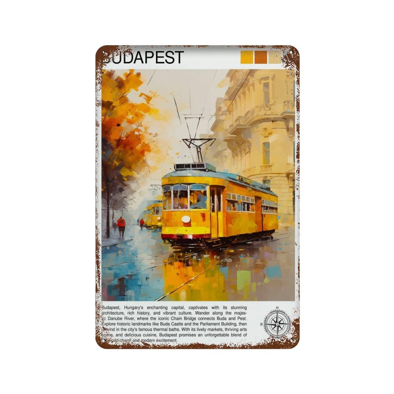 xiaoxiaoshen Budapest Hungary Travel Home Trave_5 Wall Decor Art Metal Tin Poster Modern Home Decor Art Home Bar Shop Decorations Vintage Sign 30x20cm