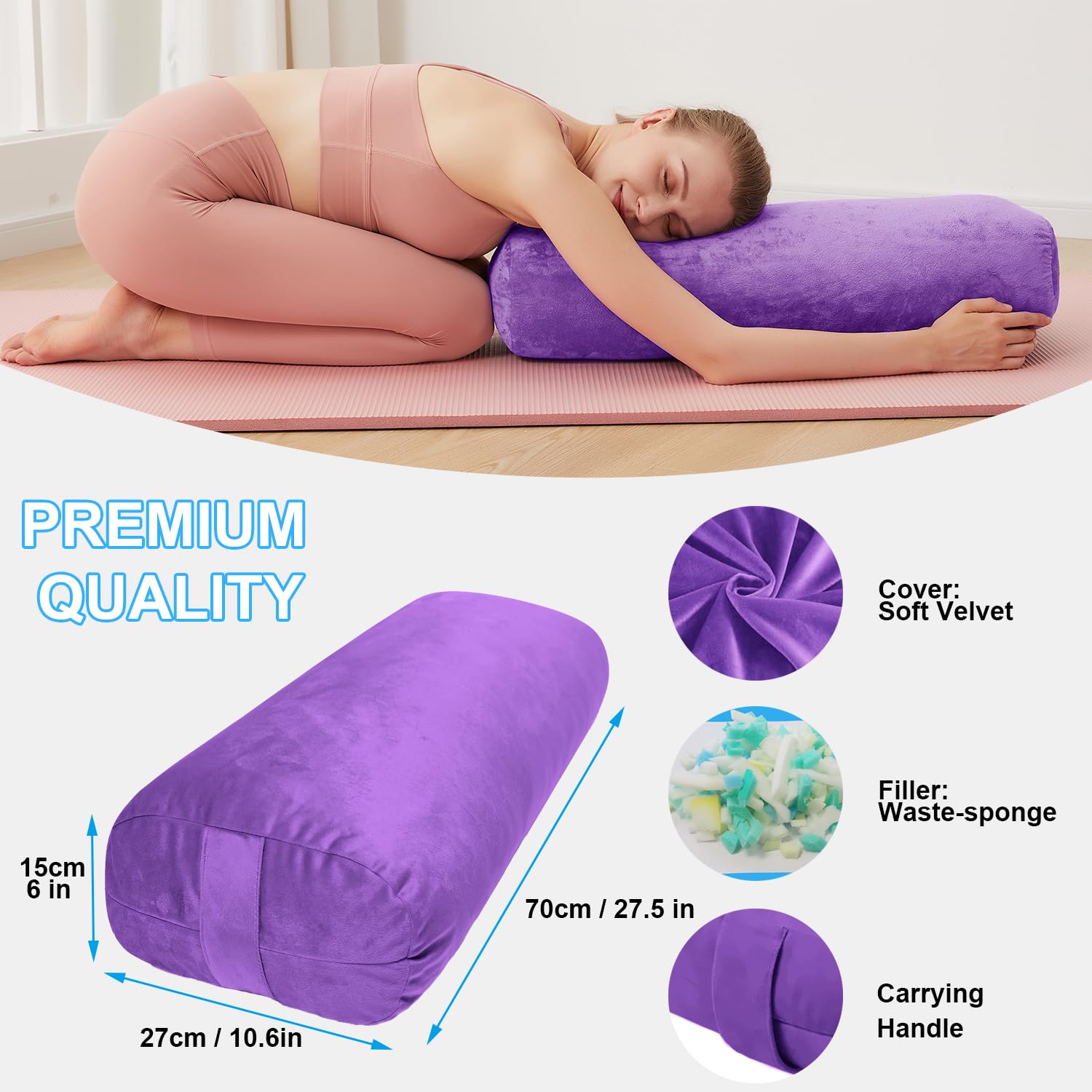 Amazon.co.jp: TokSay ヨガボルスターピロー リストラティブ&陰ヨガ用