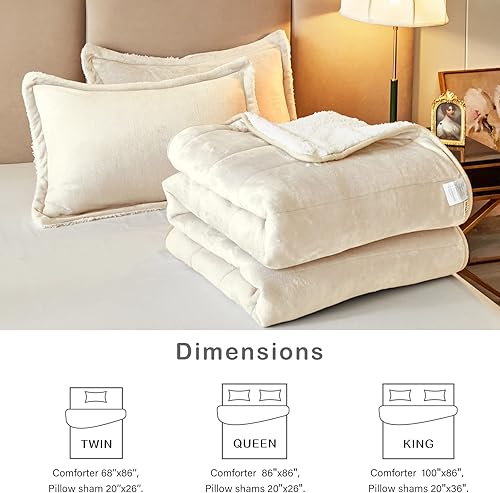 Miniatura 6 de Manta de cama gruesa de franela de lujo de 3 capas tamaño individual para niñas, manta sherpa de terciopelo de felpa suave con 2 fundas de almohada