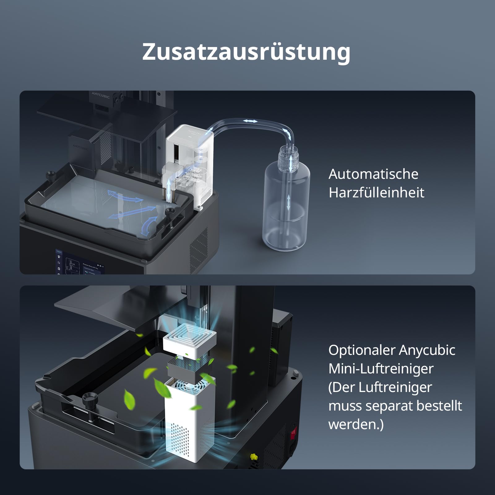 ANYCUBIC Photon Mono M7 Pro Resin 3D Drucker mit Airpure, mit 10,1 Zoll-14K-Bildschirm, mit 170 mm/h Hochgeschwindigkeit, COB-Lichtquelle, Leveling-Free, Rückstandserkennung, Druckgröße 223x126x230 mm