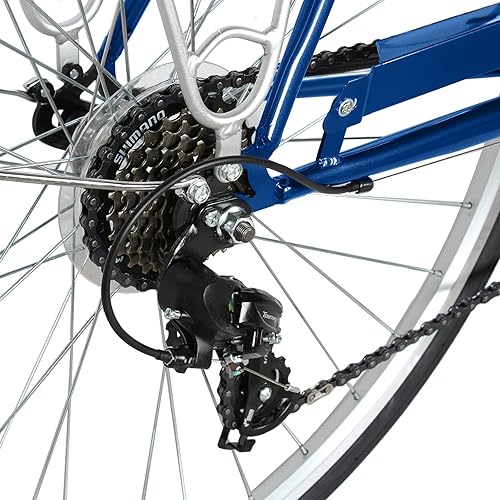 Vista 28 de Tracer Osaka - Bicicletas híbridas, marco de acero, Shimano Nexus Inter 3/7 velocidades, agarre marrón asiento marrón, bicicleta de carretera