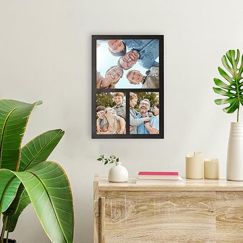 Miniatura 3 de MONT PLEASANT Marco de fotos de collage para pared con 3 aberturas para fotos o fotos de 8 x 10, dos de 5 x 7, hecho de vidrio de alta definición