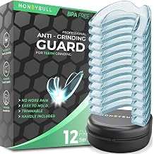 HONEYBULL Anti Grinding Guard Set for Light Grinding, Comfortable Custom Mouth Guard for Nighttime Teeth Grinding 12 Pack - Thin
