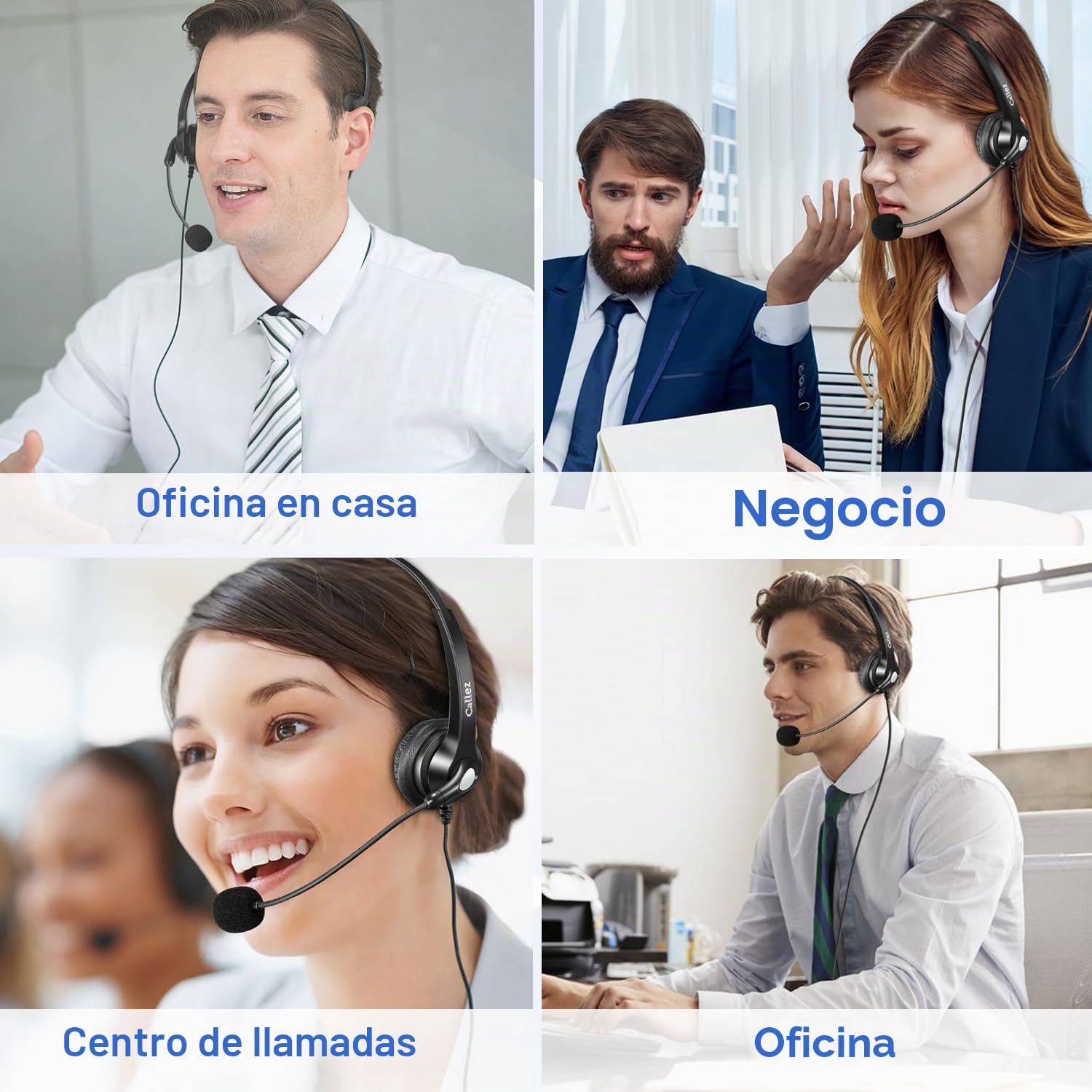 Callez Auriculares Teléfono Fijo Inalámbrico Mono, Micrófono con Cancelación de Ruido, Cascos 2,5 mm con Control de Volumen para Panasonic Siemens Gigaset C430 Polycom Cisco Teléfonos DECT