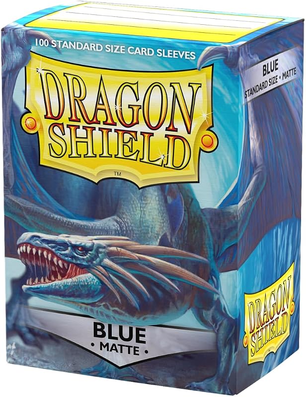 Mangas de cartón mate de tamaño estándar | 100 CT - Mangas de TCG lisas y resistentes - Compatibles con Pokémon, Flesh & Blood, One Piece y Magic the Gathering | Azul