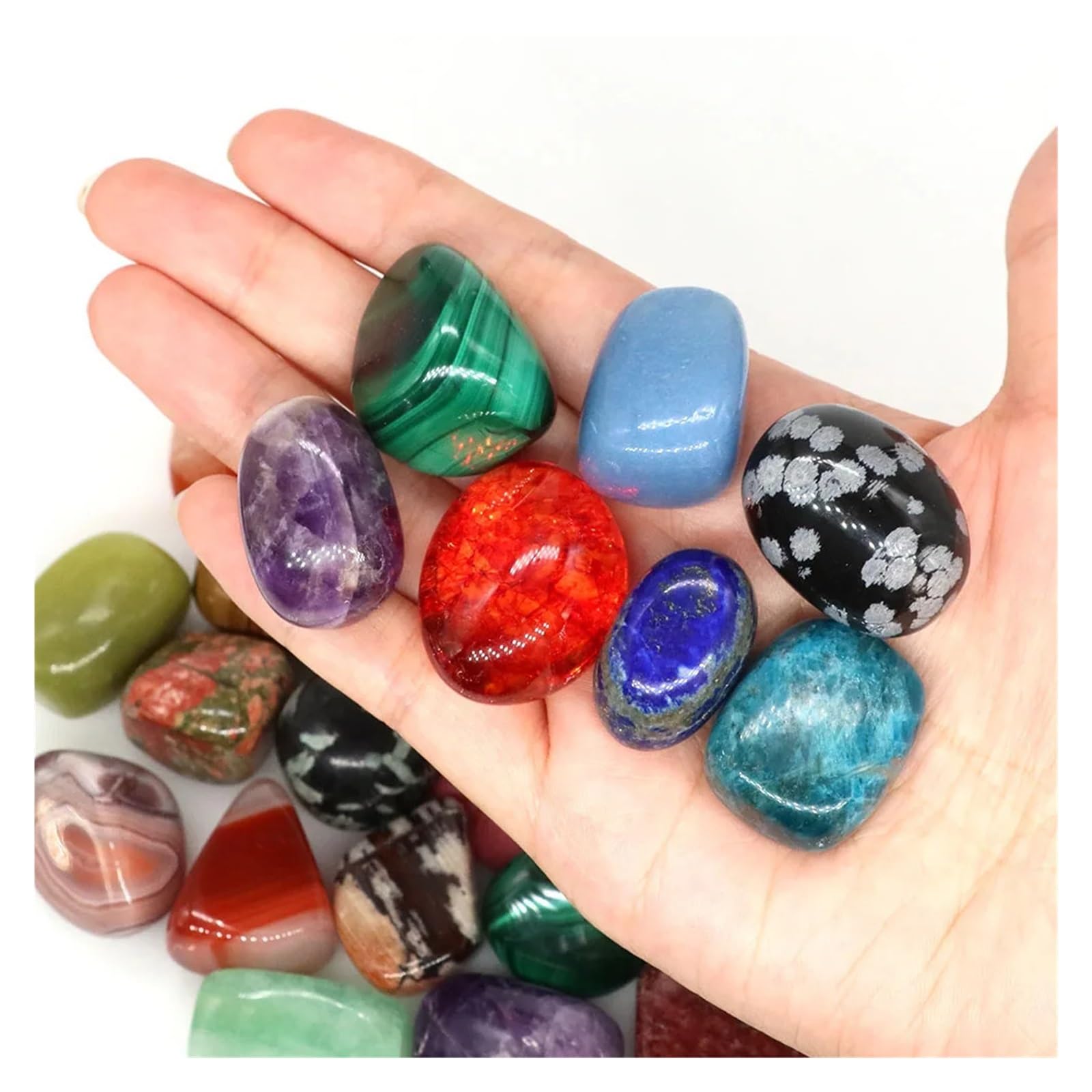 Unregelmäßige Trommelsteinlandschaft Jaspis Reiki Heilkristall Energie Quarz Mineralprobe Aquarium Hausgarten Dekor FüR BlumentöPfe Und Aquarien(Color36,200g)