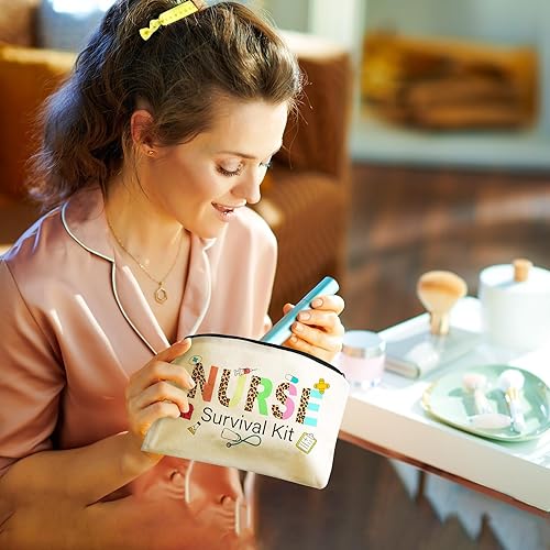 Miniatura 4 de 16 piezas de regalos de agradecimiento para enfermeras, regalos de semana para enfermeras, 8 bolsas de mano para enfermeras, 8 bolsas de maquillaje