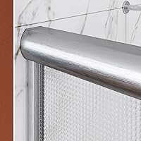 Vista 7 de ELEGANT Bypass - Puertas corredizas de ducha de 60 pulgadas de ancho x 72 pulgadas de alto, puerta de vidrio de ducha semirmarco, con vidrio