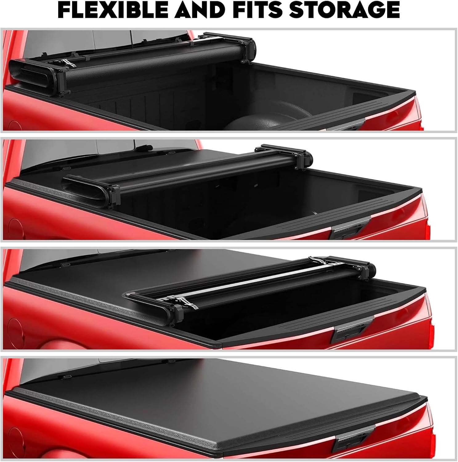 6.5ft Soft Quad Fold Truck Bed Tonneau Cover for 2003-2026 Dodge Ram 2500 3500 w/o Rambox, 6.5ft (78") Fleetside/Styleside Bed