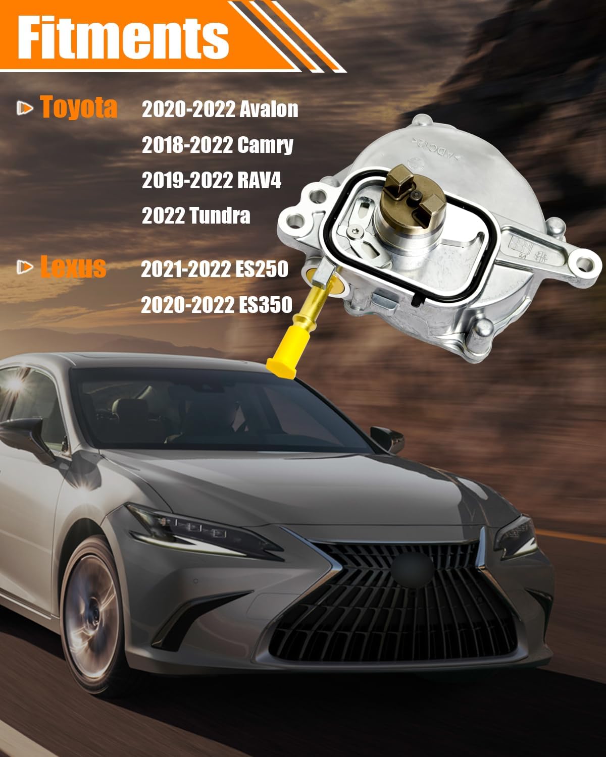 29300-25011 Brake Vacuum Pump Fits for Toyota Avalon 2020-2022, RAV4 2019-2022, Camry 2018-2022, 2022 Tundra, for Lexus ES350 ES350 2021-2022 2.5L, Vacuum Pump Replace OE# 29300-25012 29300-F0011