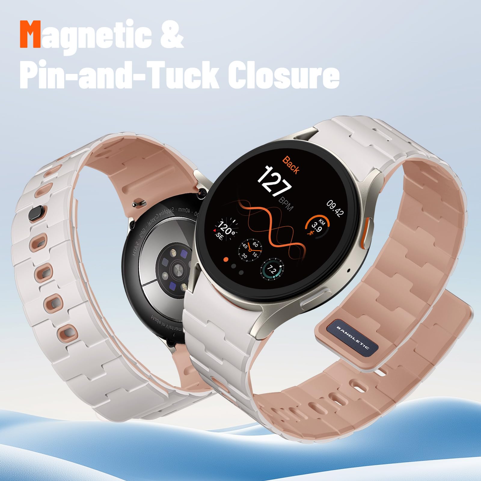 Bandletic Cinturino Compatibile con Samsung Galaxy Watch 7/6/4/5 40mm 44mm