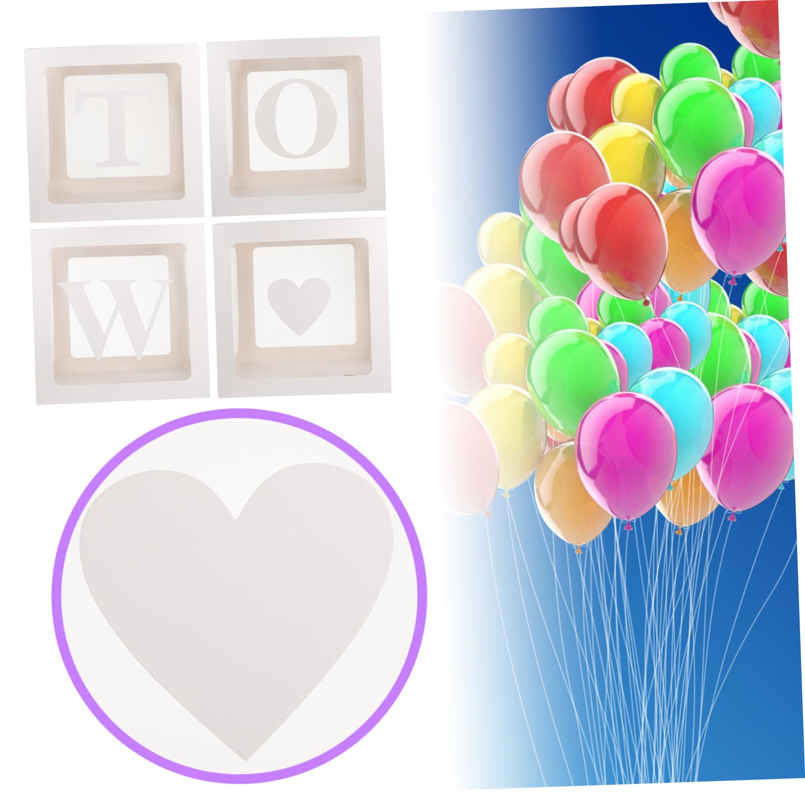 NOLITOY Geburtstags Ballonbox Satz Transparent Weiß mit Buchstaben Deko für Babyparty Partydeko
