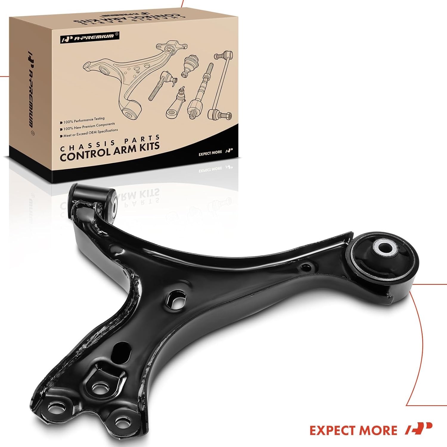 A-Premium Front Left Lower Control Arm, with Bushing, Compatible with Honda Civic 2013-2015, Acura ILX 2013-2015