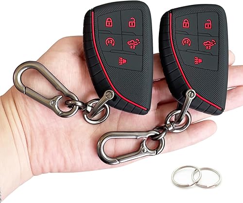 Miniatura 8 de TANDRIVE Funda para llavero para Chevy Silverado 1500 GMC Sierra 1500 2022 2023, silicona, paquete de 2, color negro