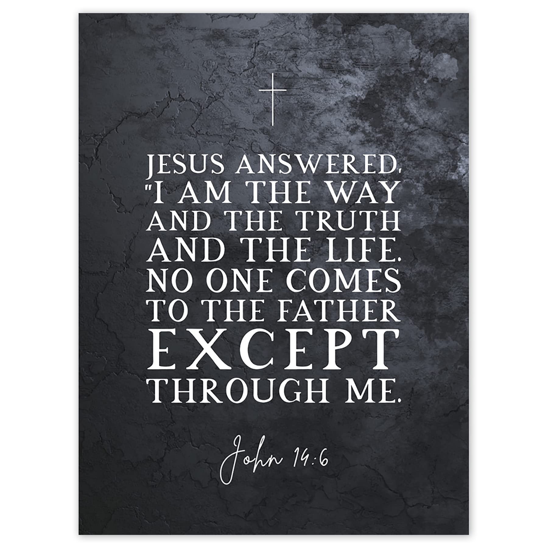 Artery8 John 14:6 Jesus I am the Way The Truth And The Life Christian Bible Verse Quote Scripture Typography Art Print Canvas Premium Wall Decor