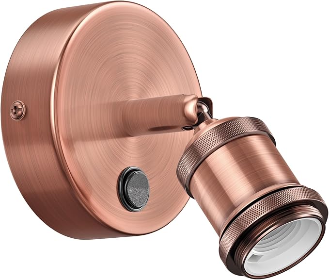 ledscom.de ledscom.de Wandlamp RETRA, schakelaar, brons mat, rond, E27 fitting, kooikap photo 3