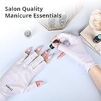 Vista 4 de Guantes UV AIRSEE para lámpara de uñas, guantes profesionales de protección UV UPF50+ para manicuras y arte de uñas, guantes sin dedos que protegen