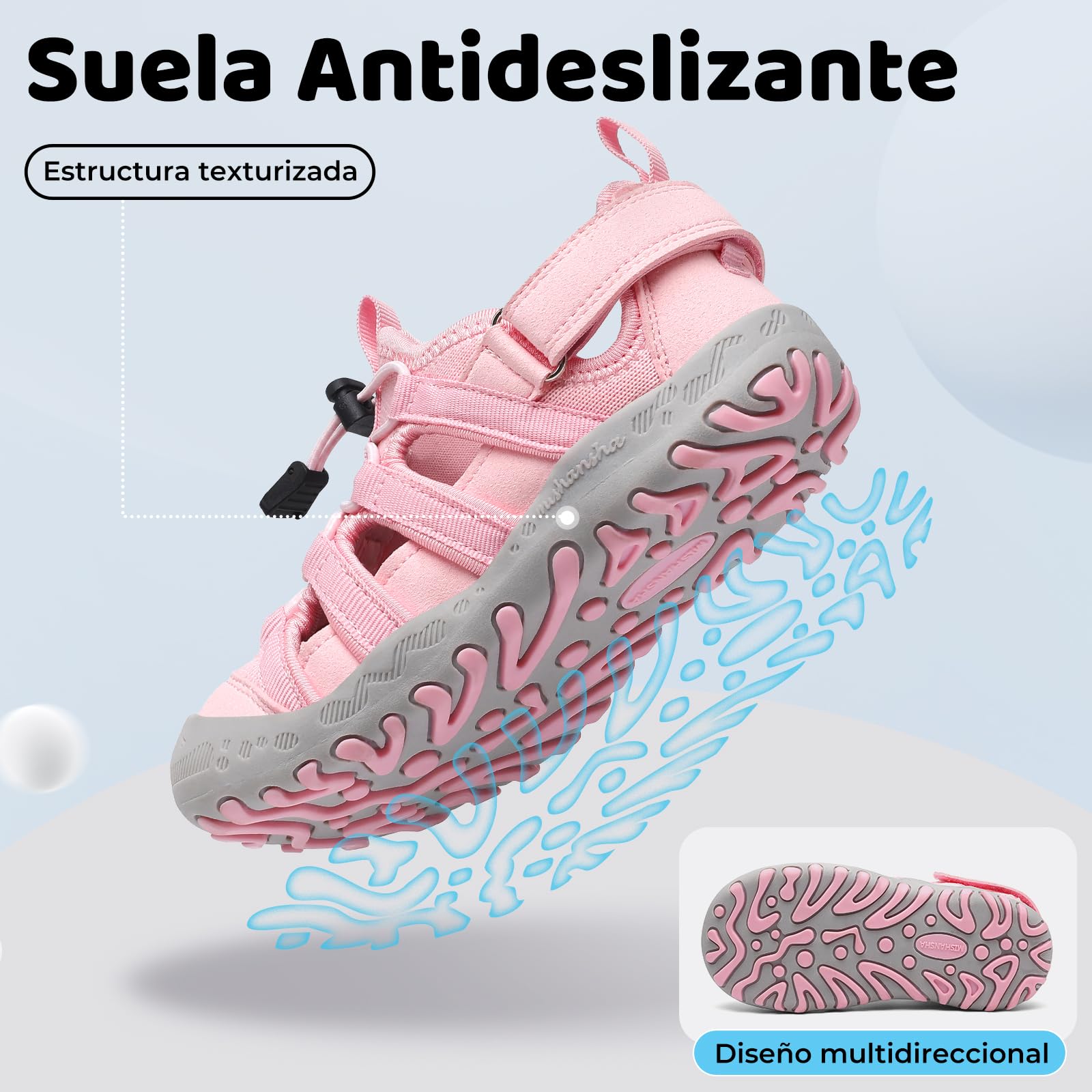 Mishansha Sandalias Deportivas para Niños con Puntera Cerrada Zapatos de Verano para Playa Senderismo Sandalias Tallas 26-38 — view 7