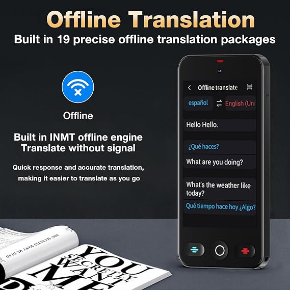 Language Translator Device, Video Call Translation with Real-Time Subtitles, 148+ Languages & ChatGPT AI, 19 Offline Languages No WiFi Needed, 4 HD Touchscreen for Business & Travel