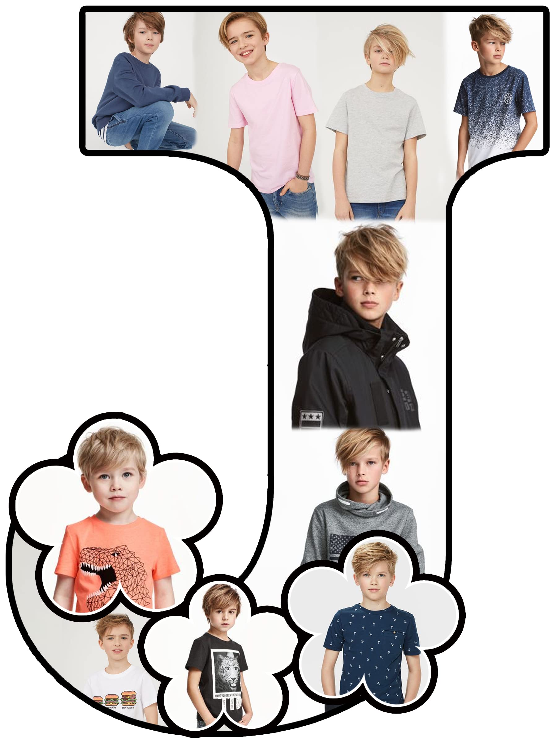 Shri Kanth Art® J Shape Customized Wooden Flower Alphabet Shape Photo Frame for Gift and Home Decor (Multi_11 Inch X 8.5 Inch)