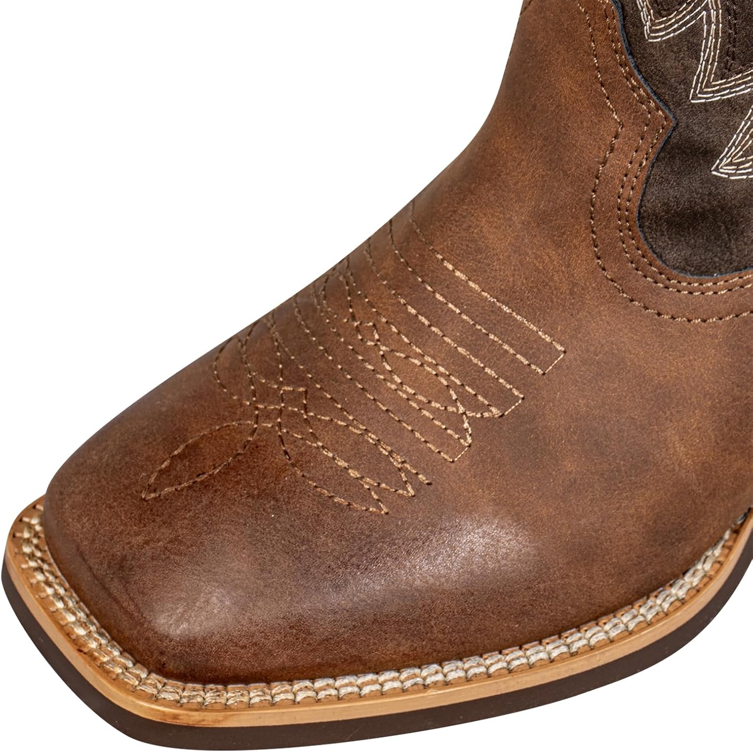 SheSole Extra Wide Calf Cowboy Boots for Women | Two-Tone Cowgirl Boots with Roomy Square Toe, Removable Cushion Insoles for Comfort | Hidden Stretch Wstern Boots for Fuller Calves