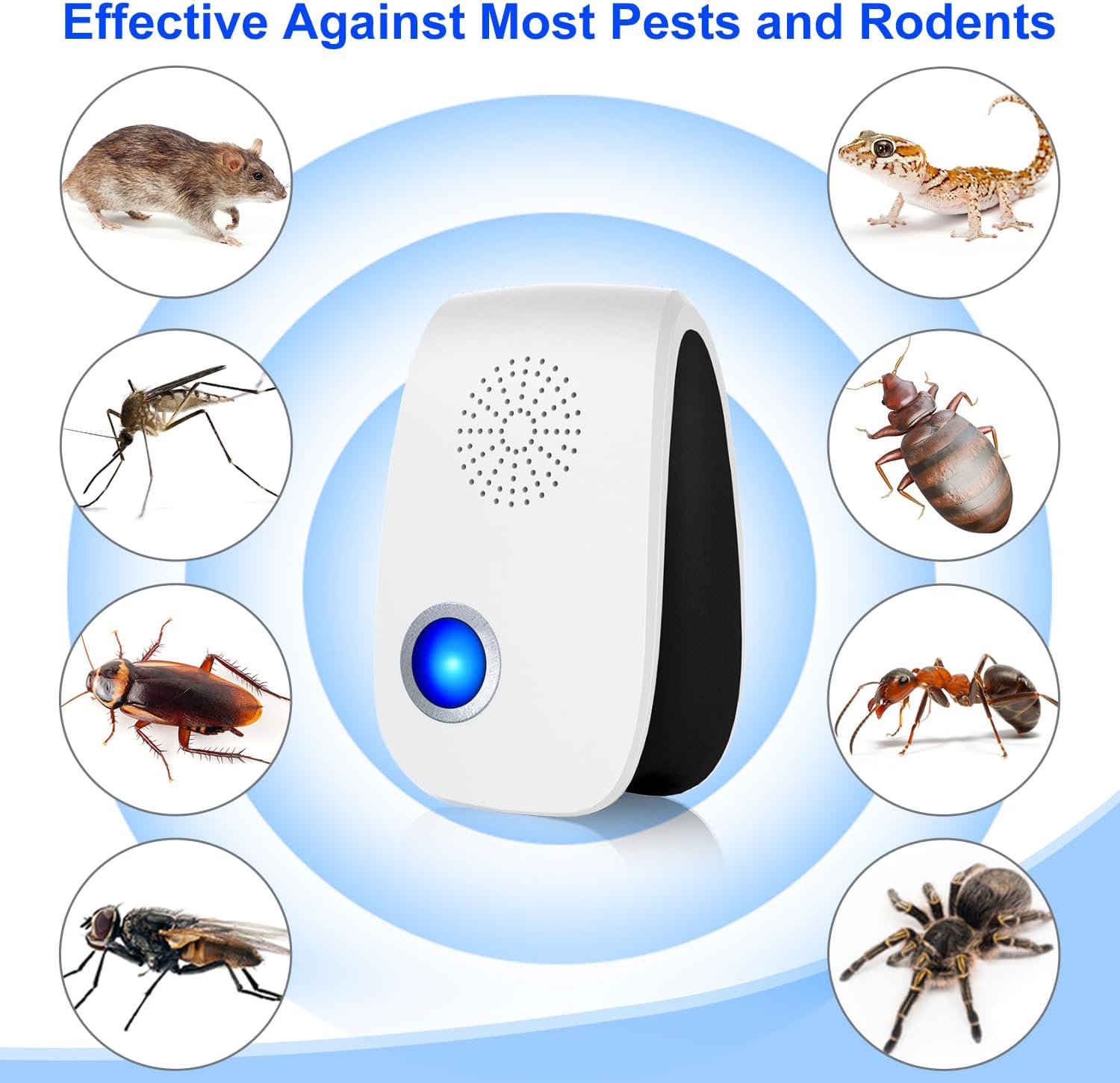Upgraded Ultrasonic Repellent, Indoor Pest Repellent, Electronic Plug in Pest Control for Roach, Ant, Rodent, Mouse, Bugs, Mosquito, Spider Repellent for House, Garage, Warehouse (12)