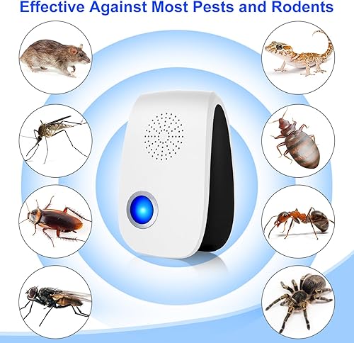 Miniatura 2 de Repelente ultrasónico mejorado, repelente de plagas para interiores, enchufe electrónico para cucarachas, hormigas, roedores, ratones, insectos,