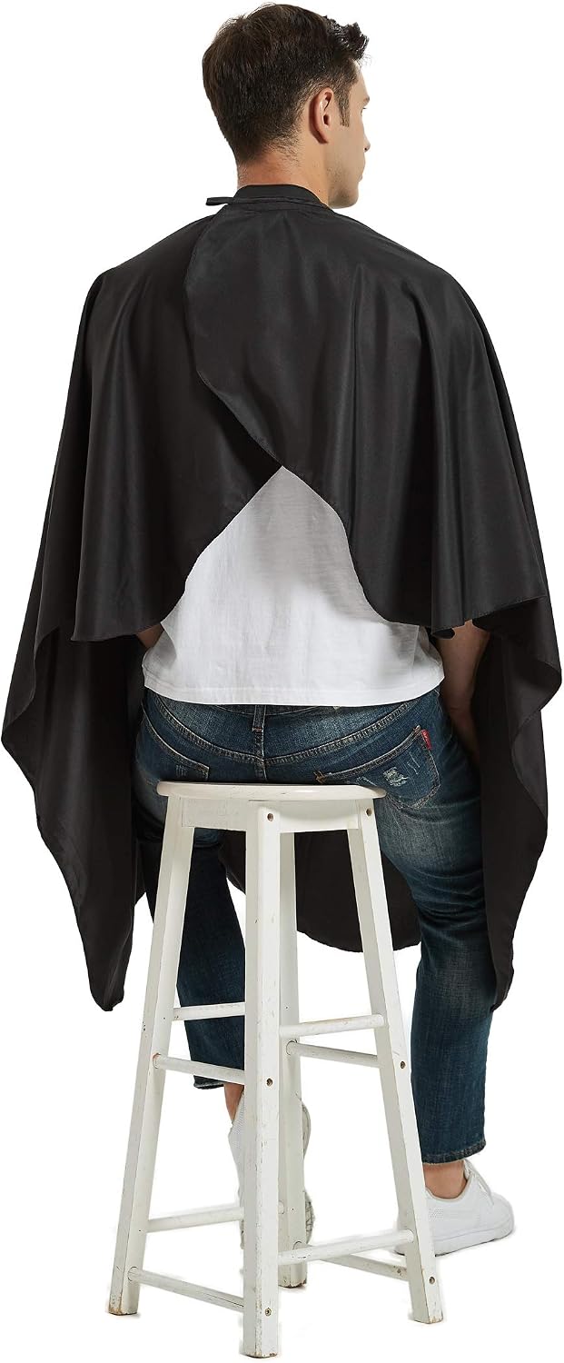 Salon Hair Cutting Cape with Soft Silicon Neck Collar, Professional Anti-static Barber Cape