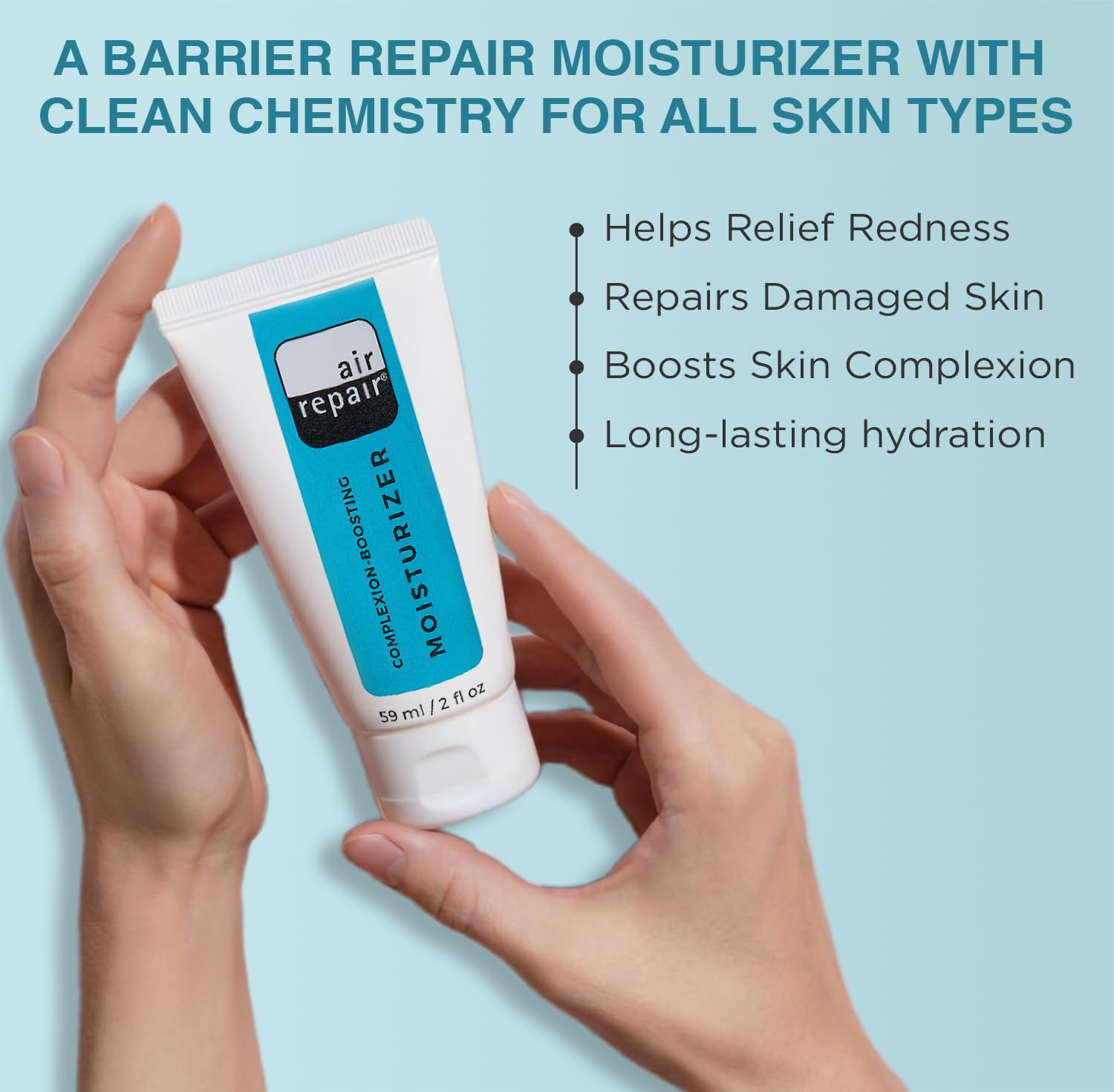 Air Repair Complexion Boosting Moisturizer with Hyaluronic Acid & Ceramide, Skin Barrier Repair Moisturizer for Dry Skin, Hydrating Face Moisturizer Reduces Aging & Wrinkles, Vegan & Cruelty Free - Image 6