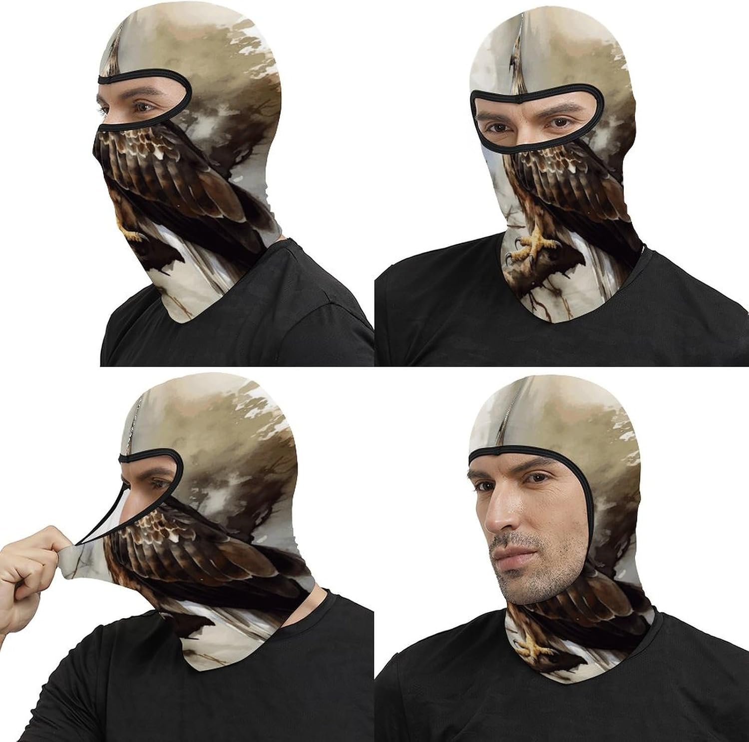 Hawk Sitting in The Tree Balaclava Face Mask for Men Women | Windproof Motorcycle Neck Gaiter Full Face Cover, Warmer Ski Mask, Breathable UV Protection Full Face Mask for Outdoor Sports