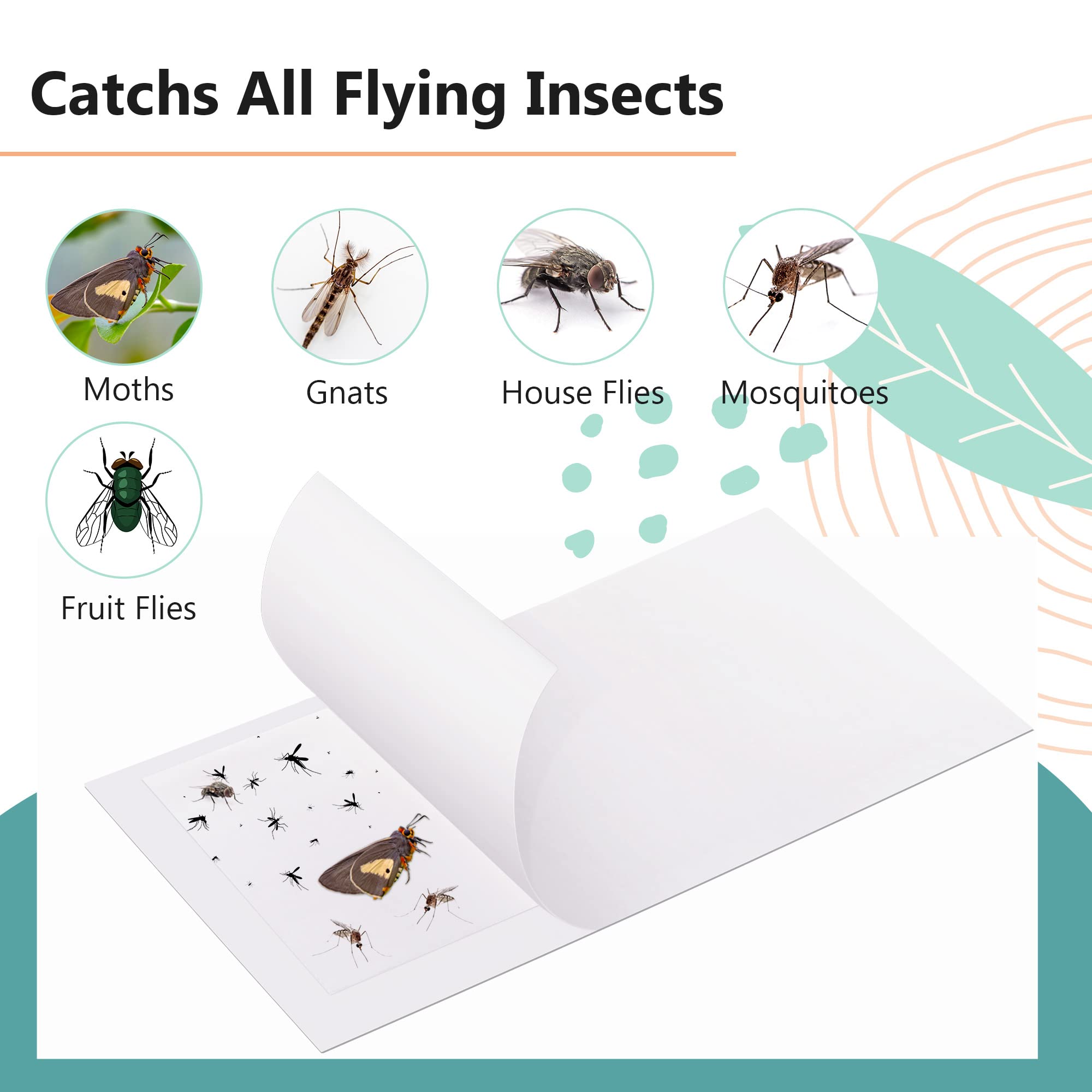 Qualirey Zestaw 40 wymiennych tablic klejących na muchy, kompatybilne z Gardner FlyWeb Fly Classic i Plus, pułapki na muchy do wnętrz, pułapki na muchy owocowe, komary, gnaty