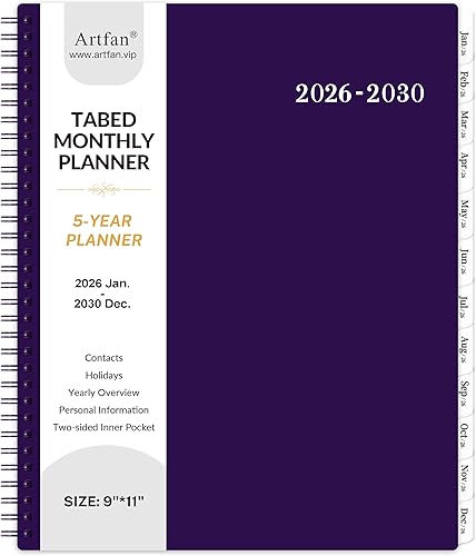 Miniatura 9 de Agenda mensual 2024-2028, calendario mensual de 5 años, enero de 2024 a diciembre de 2028, 9 x 11 pulgadas, bolsillo de doble cara + cubierta de