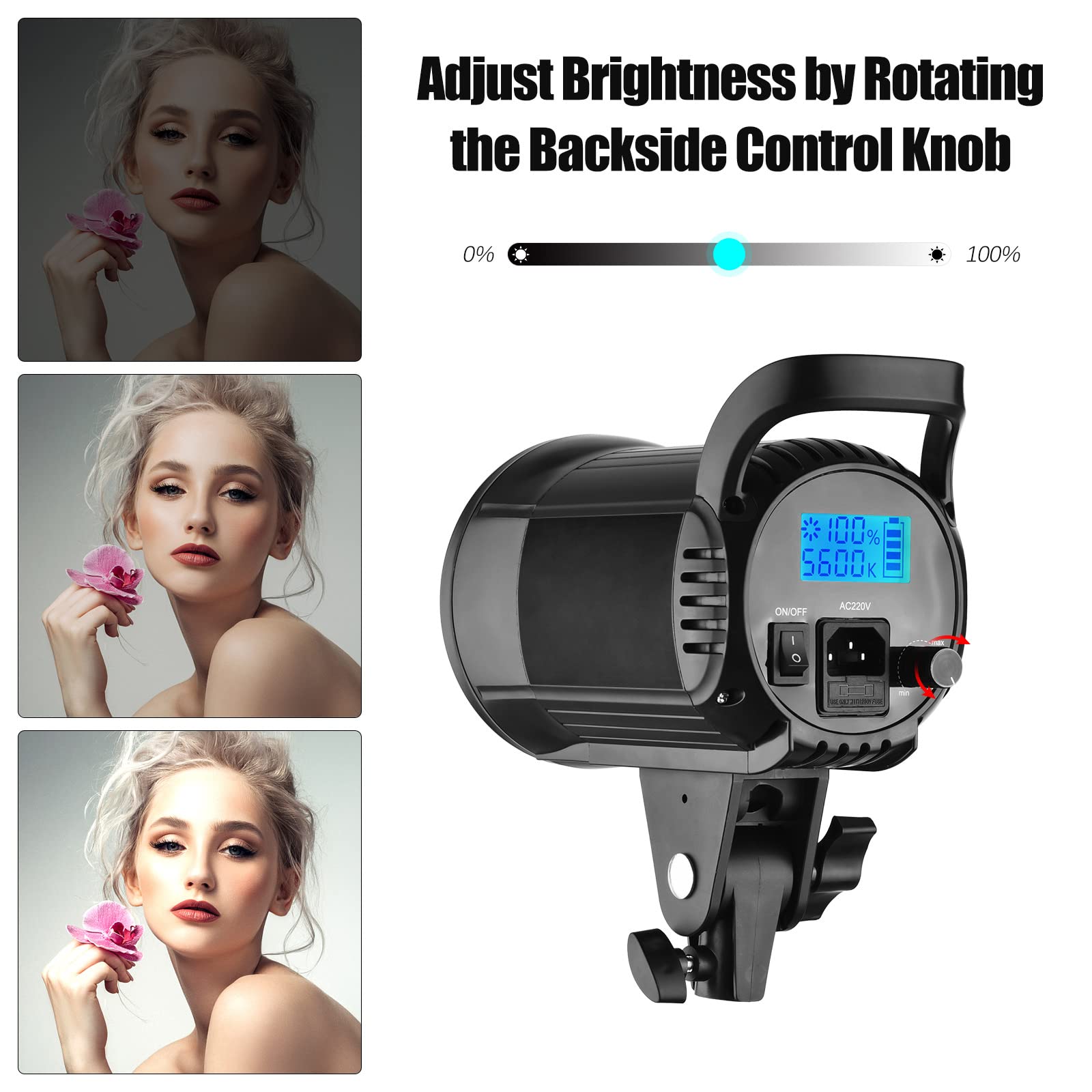 Luci Fotografiche Professionali, Camnoon Luce Video LED Portatile 135W da Studio 3000K-5600K con Attacco Bowens und Telecomando per Matrimonio/Streaming Live/Registrazione Video/Studio