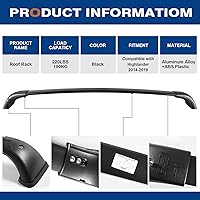 Vista 7 de Barras Transversales de Techo con Cerradura de 220 lb Compatibles con Toyota Highlander 2014-2019 XLE Limited & SE & LE Plus & LE con Barras