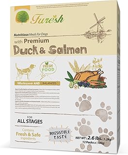 Alpha Dog Series FURESH Premium Natural Dry Dog Food Kibble | Duck + Salmon Recipe | Limited Ingredients | Natural Balance Dog Food Small Dogs, Puppies + Medium Breeds | All Stages (Pack of 4)