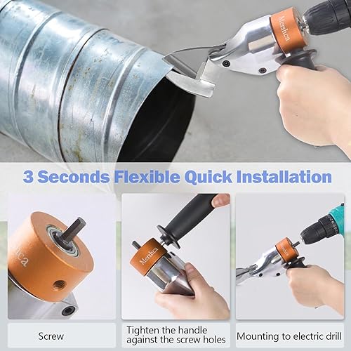 Miniatura 3 de Accesorio de Cizalla de Metal con Giro de 360° para Taladro - para Corte Curvo y Recto, Accesorio de Herramienta Eléctrica Profesional para Taladros