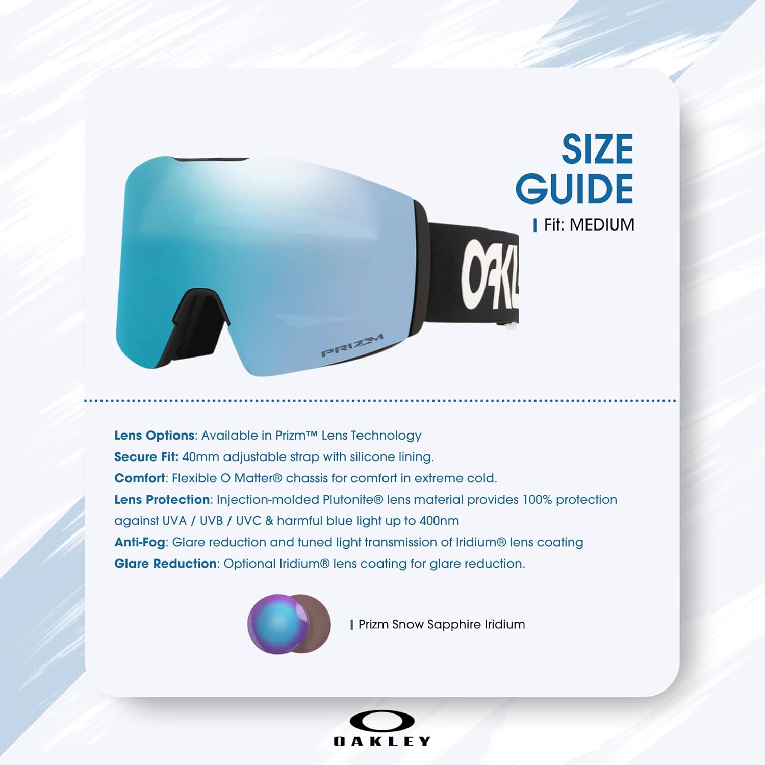 OAKLEY Fall Line LARGE/MEDIUM Ski Goggles For Men For Women OO7099, OO7103 + Care Kit