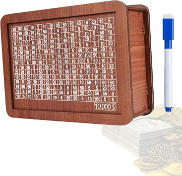 Cash Vault Wooden Savings Box, Wooden Cash Money Saving Box, Cash Saver Box Money Saver Box with Counter, Coin Counter Piggy Bank for Adults, Retro Wooden Money Box for Adults & Kids 10000 Large