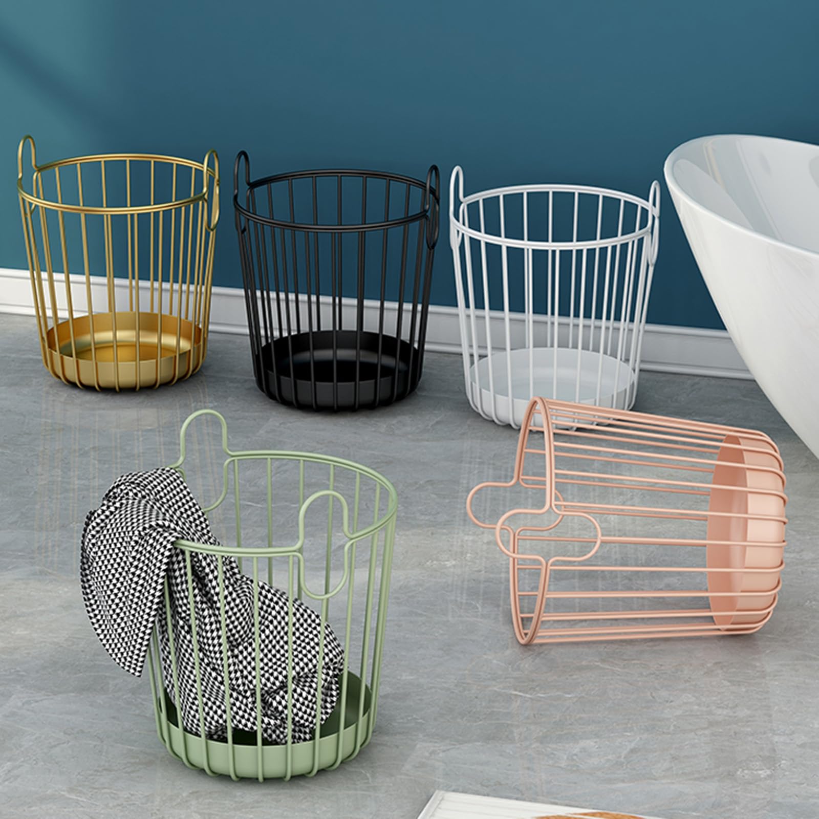 Wäschekorb Wäschekorb for Badezimmer, Schlafzimmer und Schlafsaal, Spielzeug-Organizer, Aufbewahrungsbehälter for schmutzige Kleidung Wäschesammler(Green)