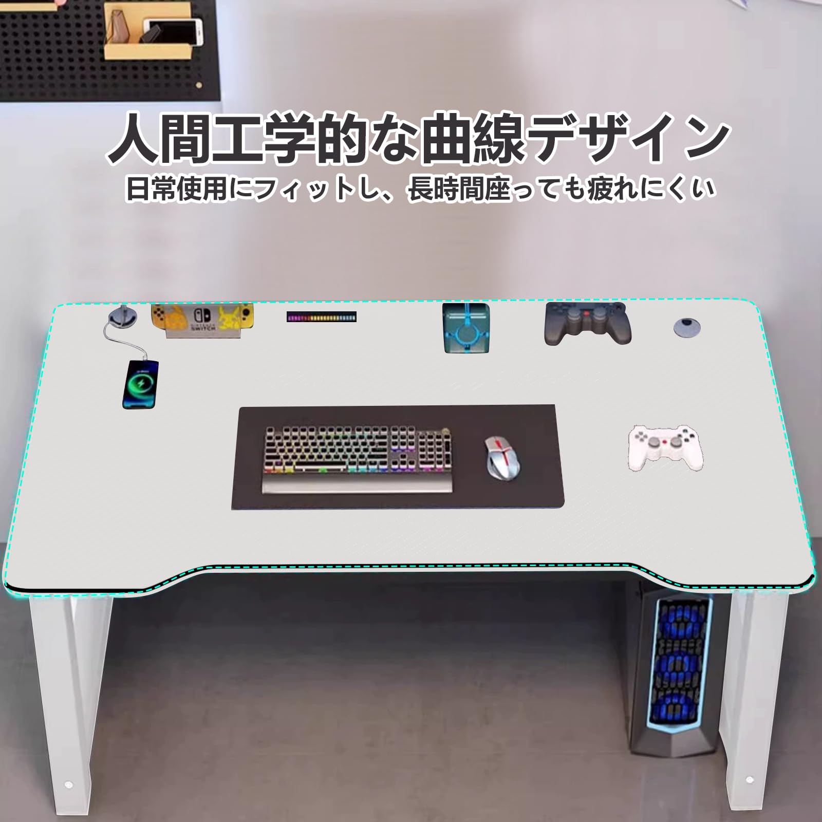 Amazon | AOJIANA パソコンデスク デスク ゲーミングデスク 幅80cm 幅