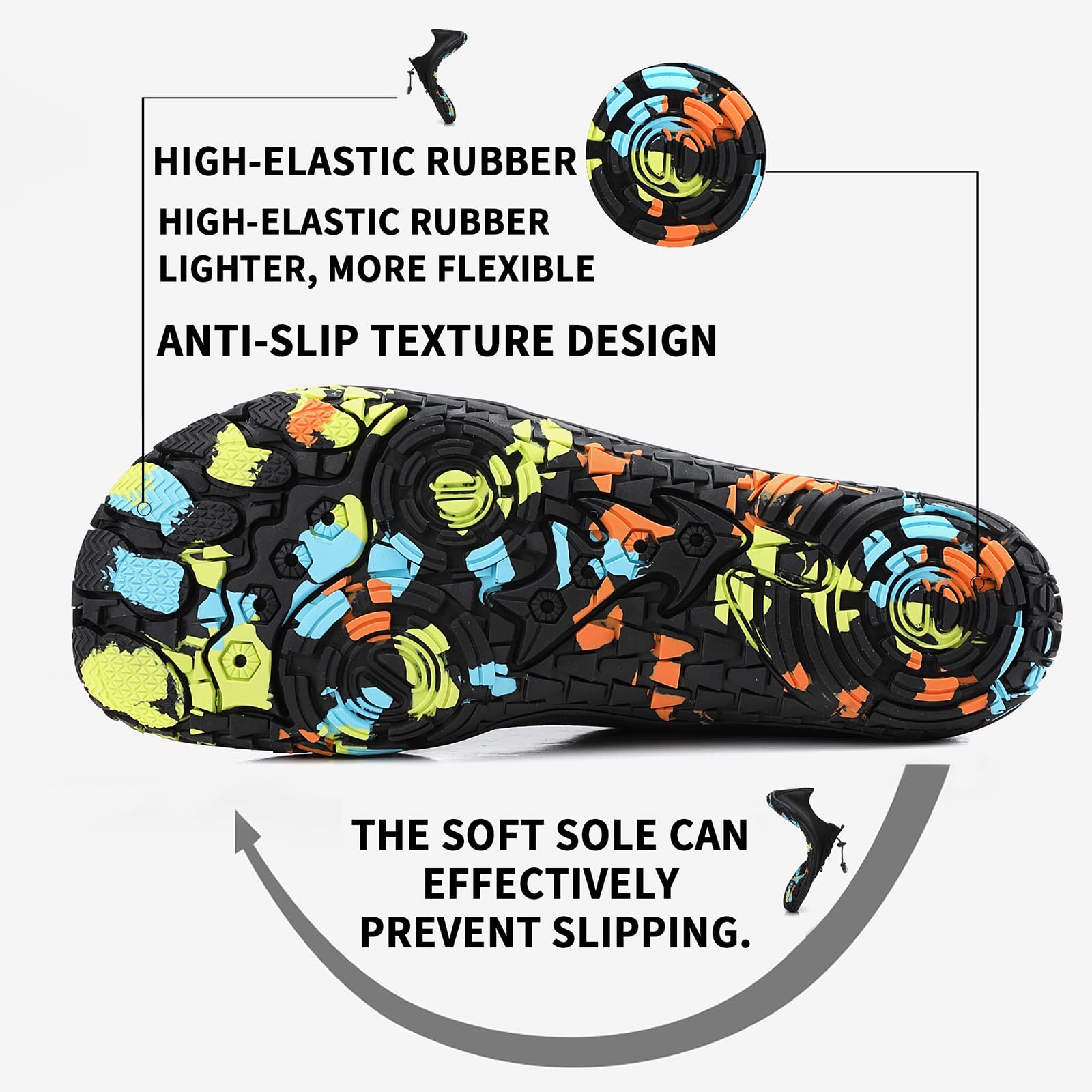 Scarpe da Acqua Adulti, ad Asciugatura Rapida, Calze acquatiche a Piede Nudo Antiscivolo per Spiaggia, Nuoto, Piscina, Fiume, Lago, Escursionismo, Kayak, Surf e Sport